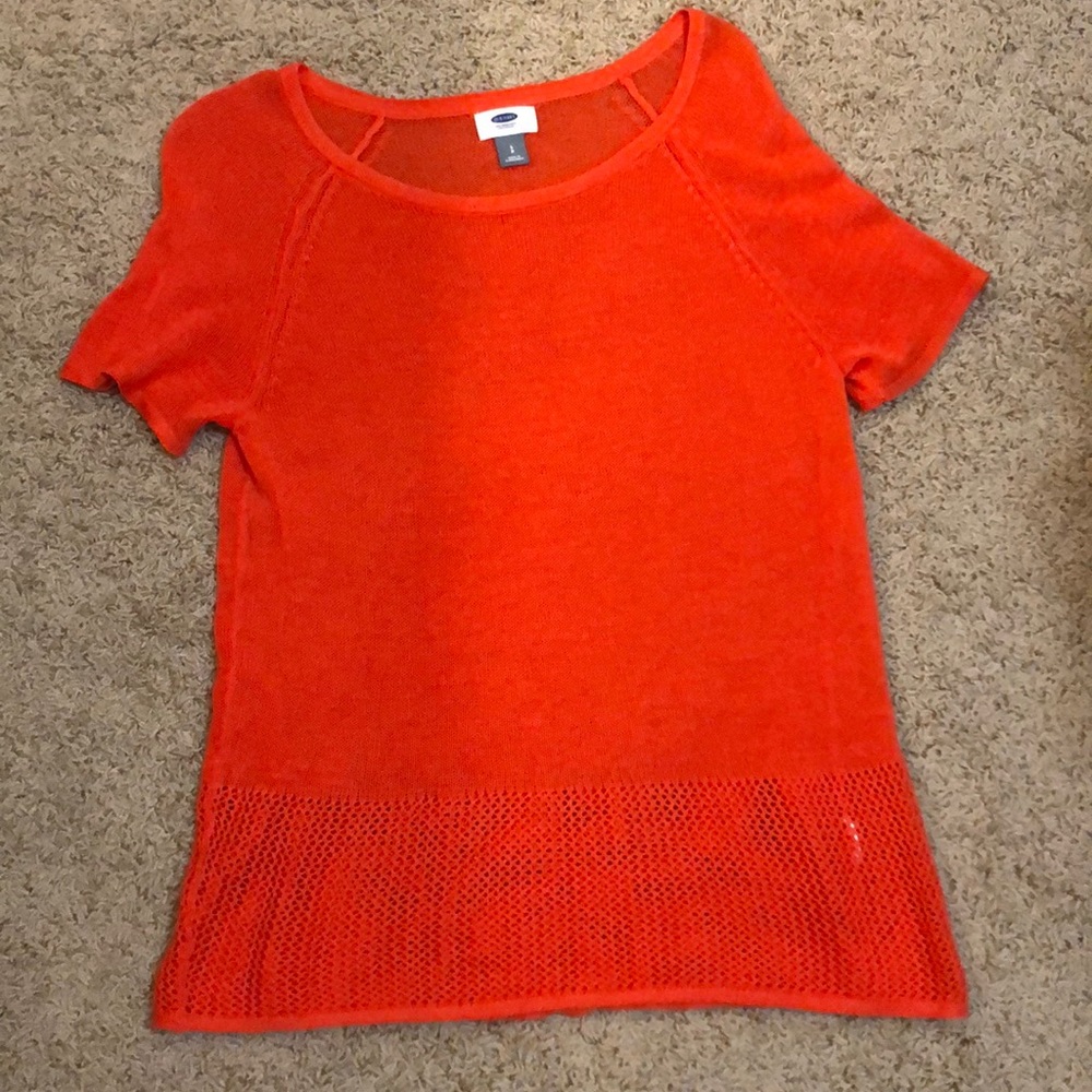 Old Navy Loose Knit Red Top Size S